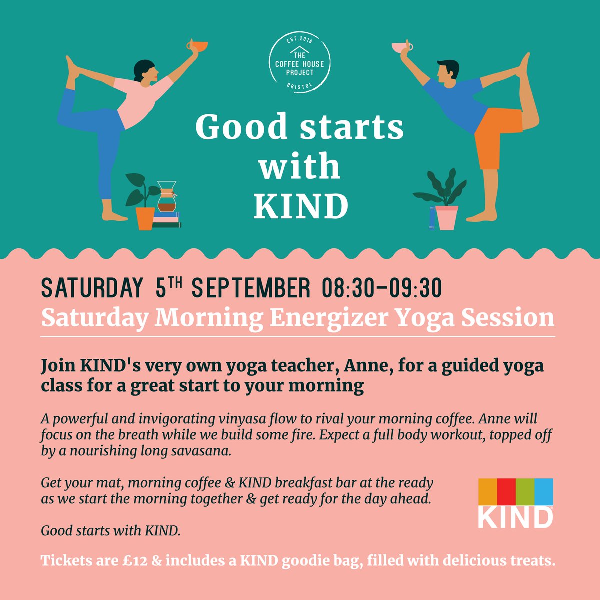 To kick off both days of CHP's Digital Edition, @KINDSnacksUK will be hosting two yoga sessions led by their amazing yoga teacher Anne. She will leave your brains and bodies feeling energised and ready for the day! Goodie bag included and tix can be brought from the website 🙏