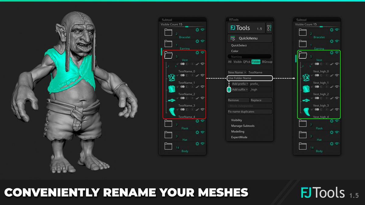 FloJonas_'s tweet photo. I released #FJTools 1.5 this week, right before @Pixologic dropped ZBrush2021😅
It runs smoothly though, so FJTools now supports #ZBrush2019 #ZBrush2020 &amp; #ZBrush2021

Check it out:
https://t.co/4JnPxAHwO0
https://t.co/pUcK39hjUP

#3D #3DArt #3DModeling #TechArt #3DPipeline https://t.co/hpyBJoD8Kh