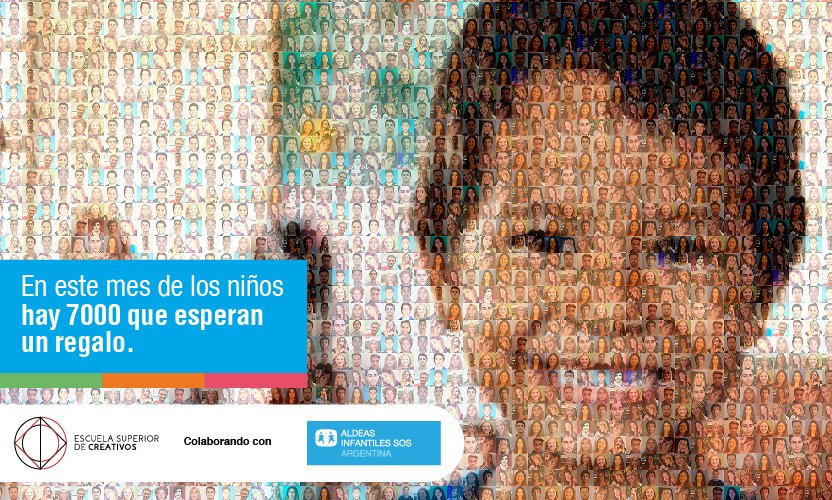 La <a href="/Escuelita/">Escuela de Creativos</a>  se suma a la campaña #7000Regalos7000Sonrisas de <a href="/AldeasArgentina/">Aldeas Infantiles SOS Argentina</a> para el Día del Niño con el objetivo de alcanzar donaciones suficientes para que todo los niños y niñas que participan en los programas de la ONG reciban un juguete en su día. ow.ly/CY3O50AZxhF