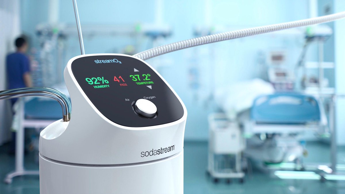 SodaStream'in yeni inovasyonu StreamO2 sayesinde, COVID-19 nedeniyle solunum sıkıntısı çeken hastaları oksijen desteği sağlayarak tedavi ediyor, hayat kurtarıyoruz. https://t.co/zzHIC2zqHD