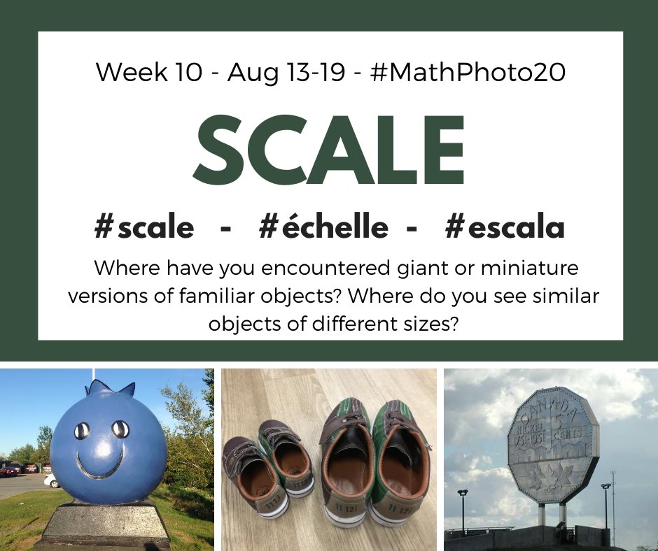 TheErickLee's tweet photo. Week 10 of #MathPhoto20 is here! This week we’re looking for images that show #scale... big or small. Take photos and post to twitter using both #MathPhoto20 and #scale. Follow along at https://t.co/M1KJQDum7C #MTBoS #ITeachMath https://t.co/8dTWdoUSG6