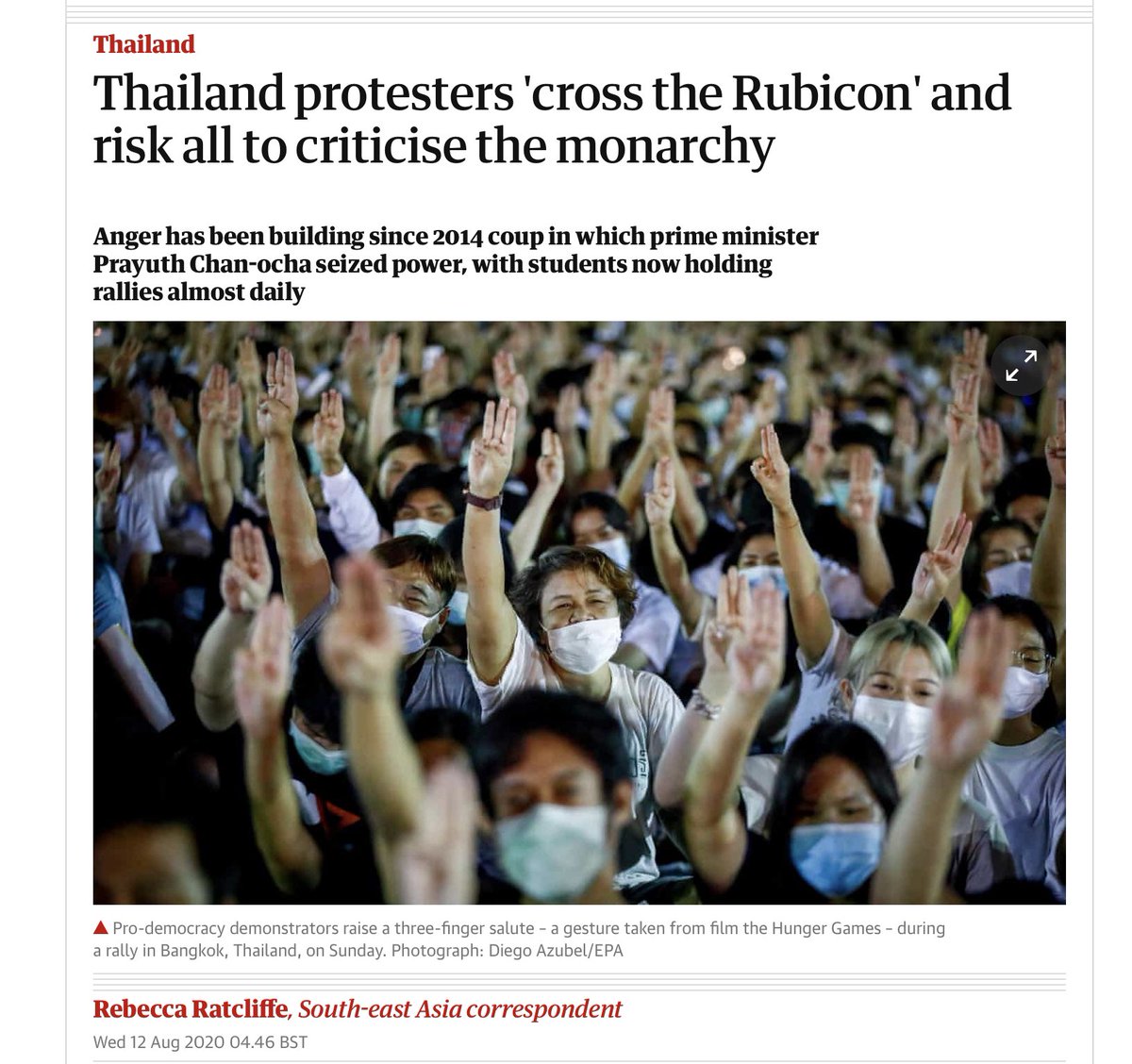 สื่อต่างประเทศเริ่มพากันทำข่าวยาวๆ รายละเอียดเยอะๆ เกี่ยวกับการประท้วงในไทย และแน่นอนว่าเค้ารู้ว่าประเด็นใหญ่ของการประท้วงคืออะไร