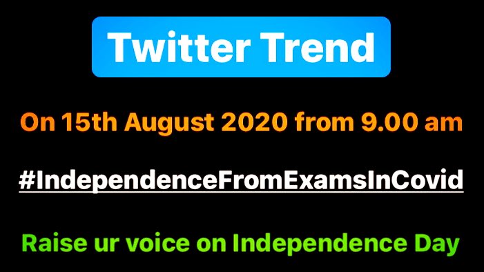 FinalStudents's tweet photo. Raise ur voice against the injustice of #Central_Government &amp; #UGC on students.
Lives of final year students are important than exams.
India became independent but when will the students get independence?
#IndependenceFromExamsInCovid

@masu4justice @31Petitioners @SPPUSUofficial https://t.co/vIHgbbttZi