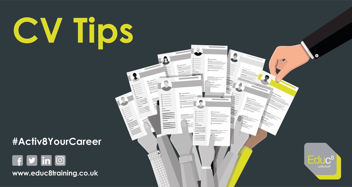 Educ8_Wales's tweet photo. Monday = CV Advice Day over on our Facebook page. 
Kathy, who has years of experience with employability &amp; recruitment, will be on hand to offer advice &amp; tips to improve your CV. First time writing a CV? We can help with that too. #Activ8YourCareer #cvtips #Apprenticeships https://t.co/BhUAtFwUBm