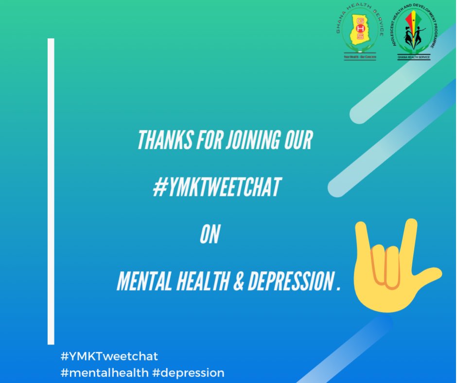 adhdghana's tweet photo. Thank you all for making time to be with us today,very grateful for the insights &amp; we also thank our followers who have been with us today. We appreciate the time you have spent with us! Do well to join us on our next #YMKTweetchat.
#mentalhealth #depression https://t.co/j2Mhr3LdwH