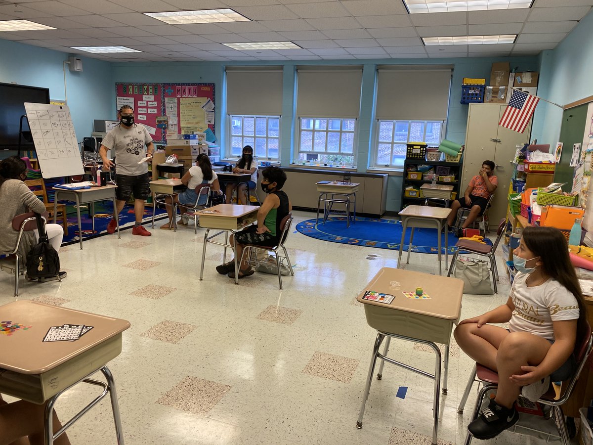 ChildCenterNY's tweet photo. What do we do on a rainy day? Our #COMPASS program at #PS89 (housed this summer at #PS212) played some bingo and trivia yesterday, and we made some works of art, too. 🌈 #AlwaysEssential @NYCYouth #SummerCamp https://t.co/bTnA1QUwDl