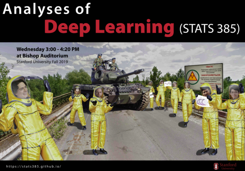 Stanford’s  @stats385 has a myriad of fascinating lectures on theoretical deep learning: from robustness to overparameterization of NNs to DL through random matrix theory. It's a shame most of these fantastic lectures only have a few hundred views /3  https://stats385.github.io/lecture_videos 