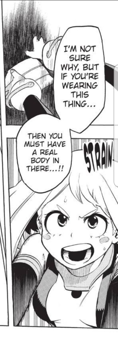 Oh right last page was her start of 17. Ochako reveals her plan: if he's not just mist like he first appeared to be then that means—