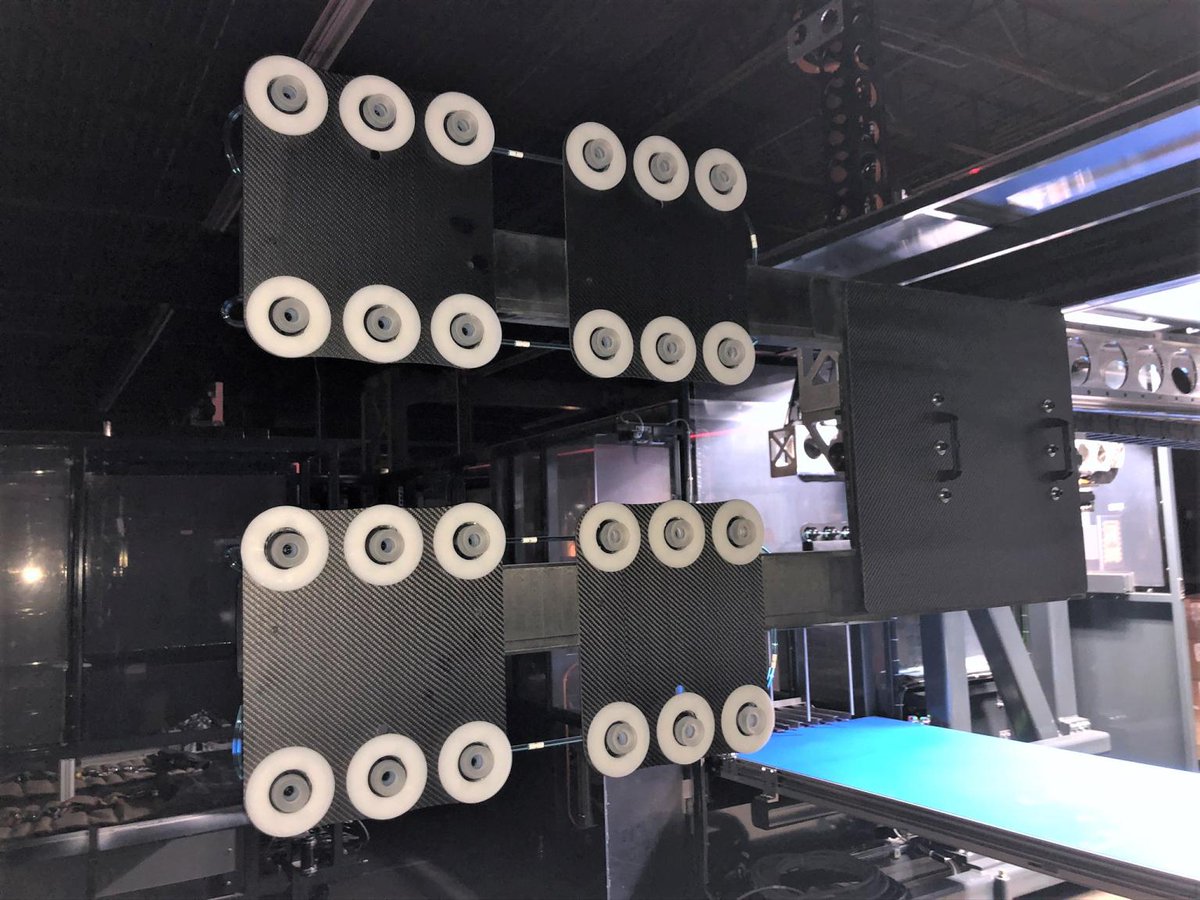 Muller_Tech's tweet image. Molders have purchased one M-Line robot with 7 sets of End-of-Arm Tooling. With this one robot they will have the capability to run 7 different cavitations, different mold pitches, different products. Change out in under 10 minutes. #highspeedautomation #thinwallpackaging
