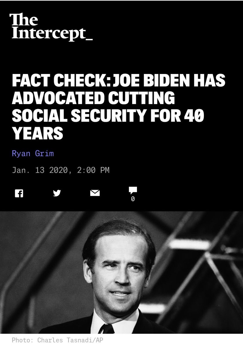 The Democratic Party platform under Carter called for the expansion of Social Security.Biden?  https://www.google.com/amp/s/static.theintercept.com/amp/biden-cuts-social-security.html