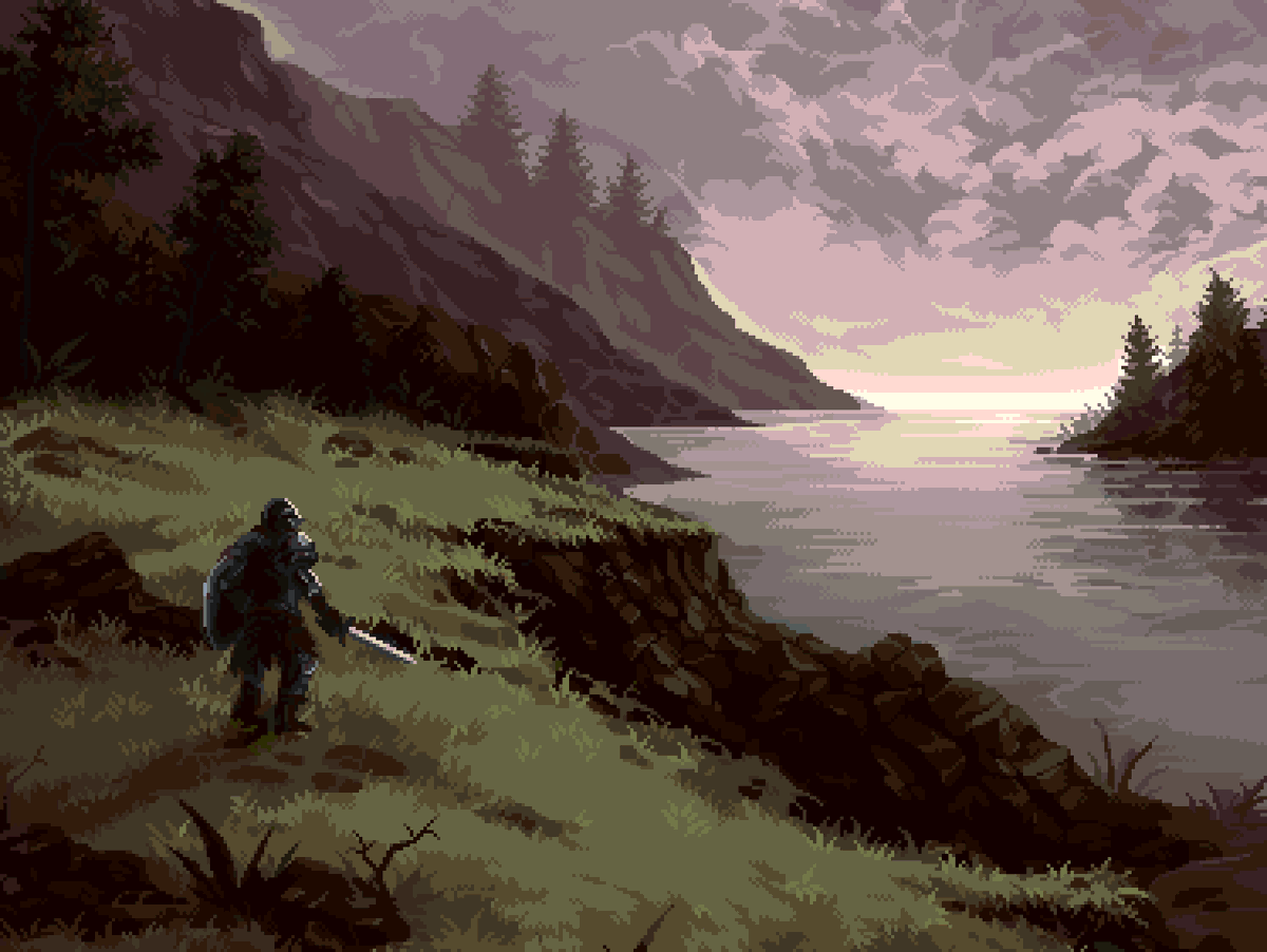 adamfergusonart's tweet photo. A darker mood #pixelart #ドット絵 https://t.co/RxAajhIM1W