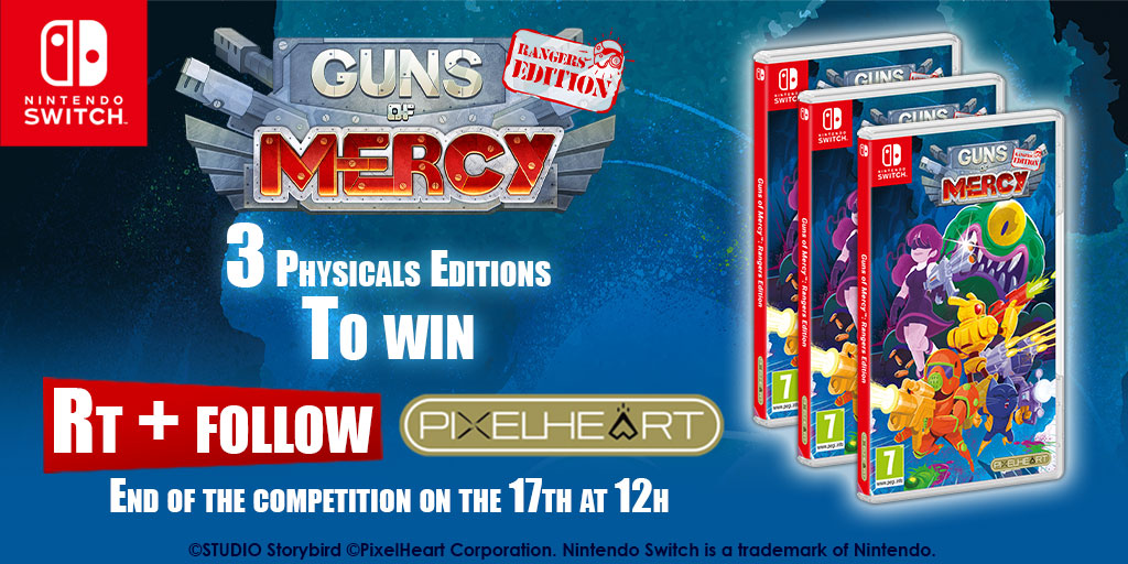 PixelHeart_eu's tweet photo. 🎁 #giveaway 
Just for the pleasure of pleasing you, we're giving away 3 physical copies of Guns of Mercy!
➡️ RT + follow 

Drawing 12am | 08/17
Good luck everybody 🍀 https://t.co/2NTXN0aBy1