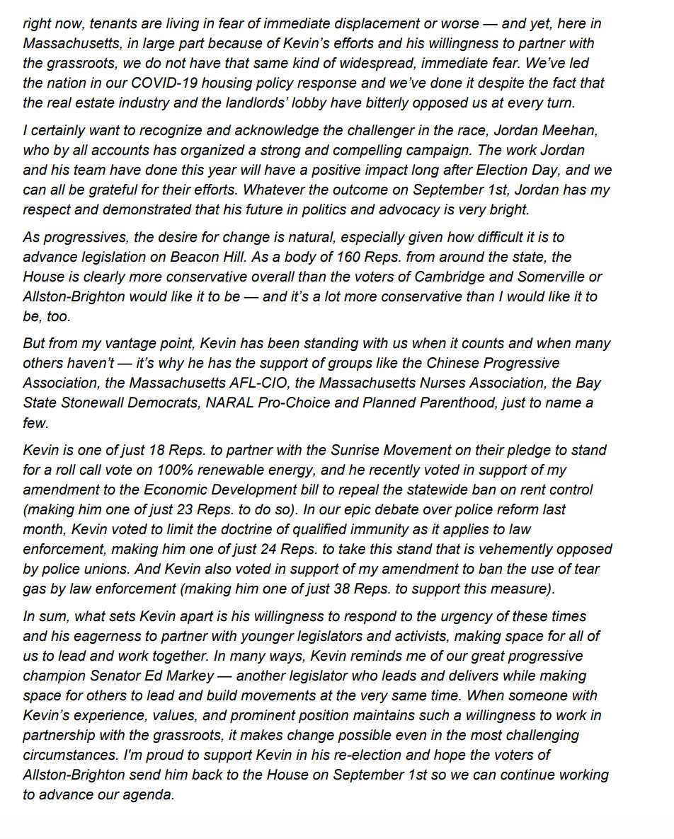 MikeConnollyMA's tweet image. I'm proud to support Kevin in his re-election and hope the voters of Allston-Brighton send him back to the House on September 1st so we can continue working to advance our agenda. My complete statement, with even more details and reflections on Kevin's work, is available here...
