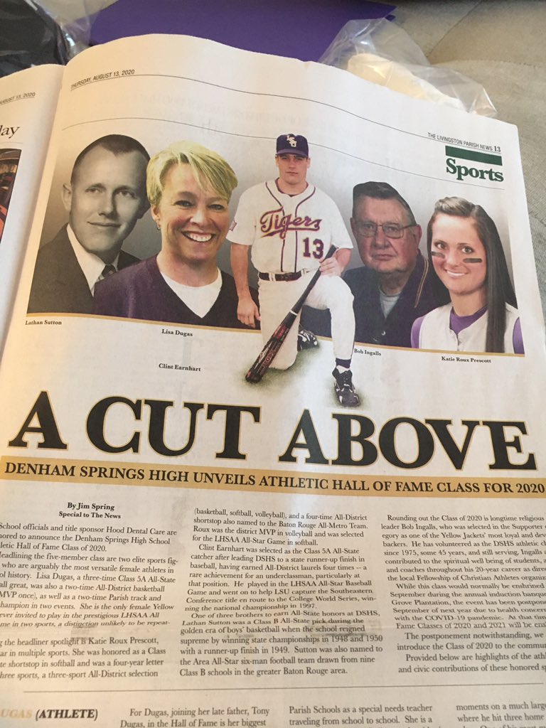 Congratulations <a href="/dugie2214/">Lisa Dugas</a> for being selected for induction into the <a href="/DSHSJackets/">Denham Springs High</a> 2020 Sports Hall of Fame! Your LPPS Sped Family is so proud of you! #LPPS #LivingstonMade