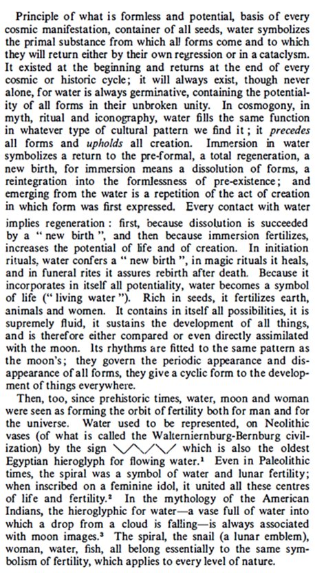 The serpent holding the waters represents the ancestor, the waters are the collective genetic wisdom & they are also the waters that ''break'' upon childbirth - when the serpent releases the waters, it marks a symbolic & literal birth.