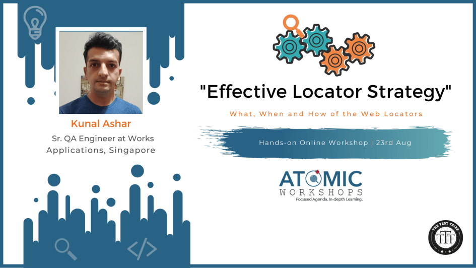 kunalashar25's tweet photo. 📢 1⃣ week to go!!🤩🙌🏻I'm excited about this workshop and hope so are you! See you all on 2⃣3⃣ rd August!👋🏻
@the_test_tribe
#testing #qa #atomicworkshop #webelements #locators https://t.co/mHcFI6qLY4