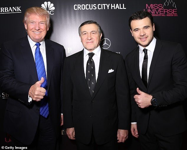 It looks like Russian oligarch Aras Agalarov is next to him at the club. Agalarov was Trump’s partner at the Miss Universe pageant in Russia.Later in 2013 when Trump was in Russia is when the infamous pee tape was supposed to have taken place.