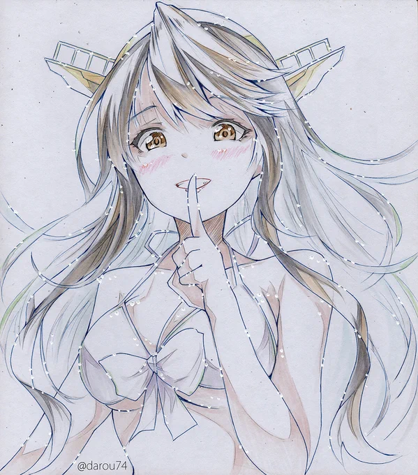 追加で神戸かわさきに持って行きます。クールガール水着榛名さん。「ないしょ、です!えへっ」 
