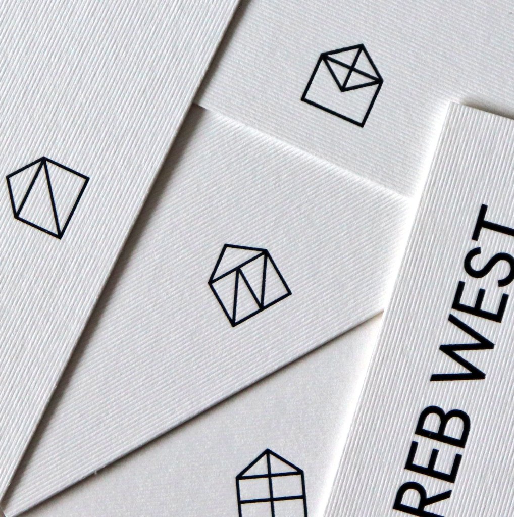 Duplexed business cards for Zagreb West Real Estate Agency by <a href="/abcdkovac/">Denis Kovac</a> Black shiny foil print on <a href="/GFSmithpapers/">GF Smith</a> @colorplan_papers wire embossed 270gsm Colorplan Bright White.