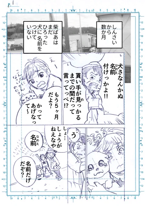 【創作漫画】「ガレキの中で拾った犬に、おばあちゃんが特別な名前をつける話」出来たてほやほや!4ページ漫画です?なぜ豆柴太という名前になったのか?豆柴太?の命名秘話を描きました〜!#柴ばあと豆柴太#お盆 #新盆 #柴犬#3月11日#一歩ずつ 