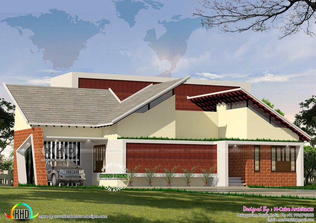 Kerala Home Design Khd On Twitter Butterfly Slab Contemporary Style House Plan Https T Co 2ijrgo4egh 3drendering Design