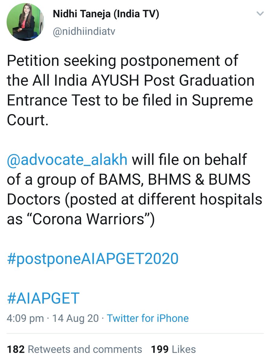 DrAvinash_Singh's tweet photo. #postponeAIAPGET2020
@narendramodi 
@DG_NTA 
@secymoayush 
@sudhirchaudhary 
@DChaurasia2312 
@Aamitabh2 
@SwetaSinghAT
@RohitSardana0 
@chitraaum 
@sardanarohit https://t.co/1HStMMADFI