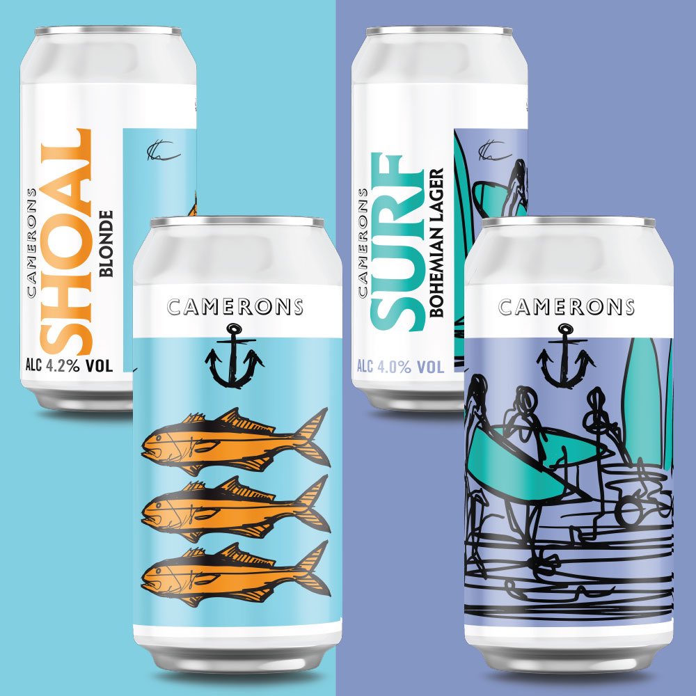 Live and ready to order from our web store today.

Purchase our Surf bohemian lager and new Shoal blonde beer cans today for delivery next week 🌊 🏄‍♀️ 🏄‍♂️ 🐠⚓️🍻

Just click on the link below to order yours 👇👇

cameronsbrewery.shop/product-catego…