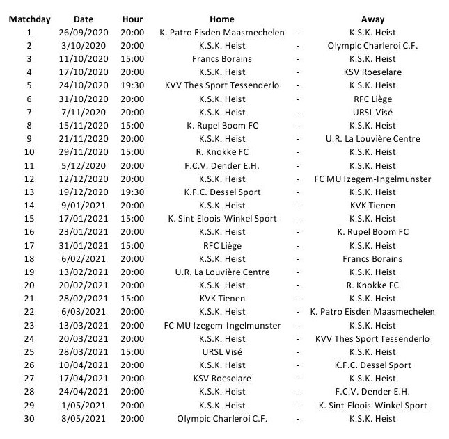 KSKHeist2948's tweet photo. De speelkalender voor ons 1ste elftal werd zopas bekendgemaakt. ⚽️💙🤍💚⚽️
#kskheist #1stenationale #competitie https://t.co/dLtga4SmJZ