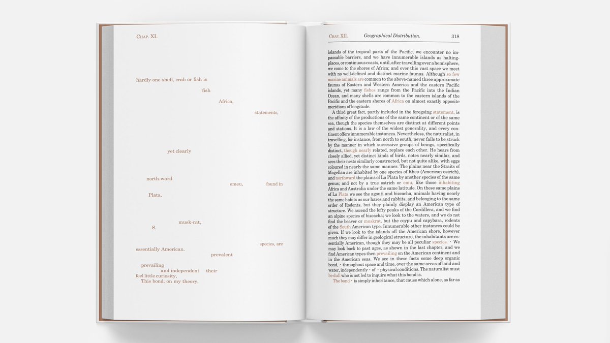 DarwinEditions's tweet photo. Day 348 — Page 318 #NaturalSelection #Darwin #HMSBeagle #TheTheoryofEvolution #thoughtoftheday #evolution #kickstarter #NaturalScience #OriginofSpecies #Science #artbook #typography #variorum #graphicdesign #artistsbook #indiegogo #publishing #selfpublishing #selfpublished https://t.co/epfcVSuVVo