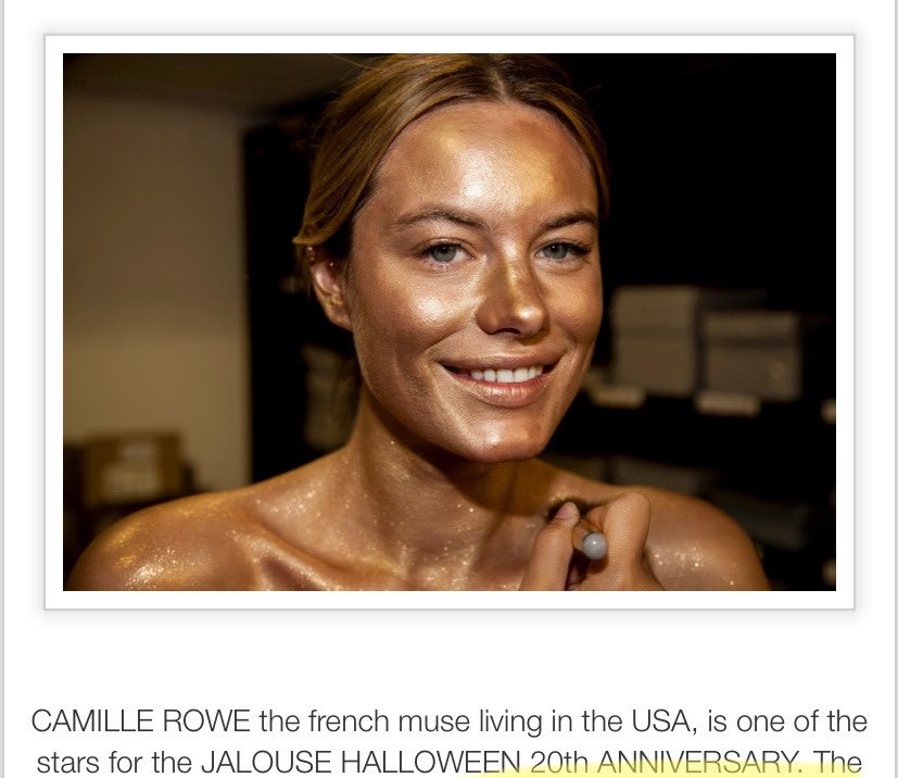 camille didn't do the blackface!! she transformed herself into the golden girl from the classic james bond movie GOLDFINGER!!