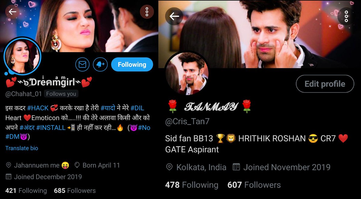 Cris_Tan7's tweet photo. Layout matched with my 
Dreamgirl 🙈 { @Chahat_01 ❤️ }

Kaise lag rahe hain sath hum dono bata dena sab 🙈😝

#Bela and #Mahir = #Behir
#Mishku and #Tutu = #Mishtu 😍🤗 

#MatchingLayout 💕 https://t.co/g0049tNlXA