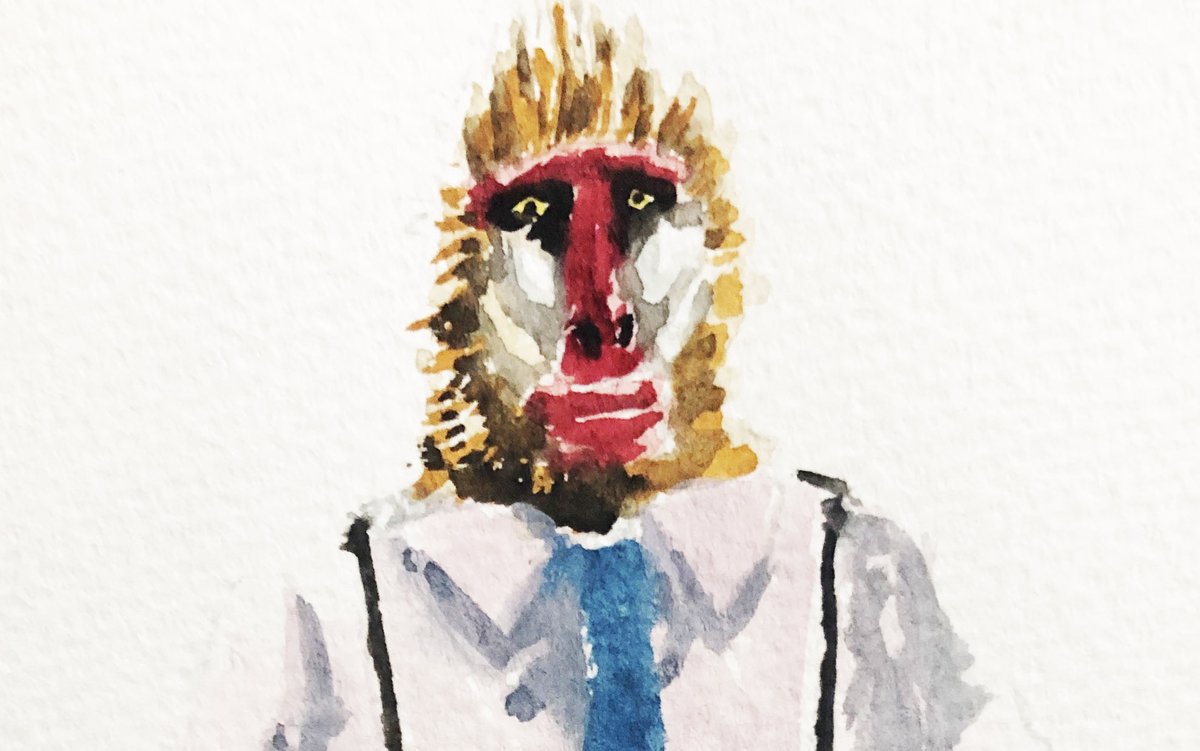 New York 友達のマンドリル イラスト 創作