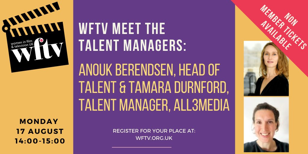 We have released non-member tickets to hear Head of Talent Anouk Berendsen &amp; Talent Manager Tamara Durnford from <a href="/all3media/">All3Media</a> on Monday discussing the talent that they look for, what you need to include on your CV &amp; the experience needed - register here: bit.ly/WFTVall3media