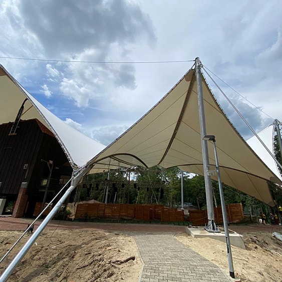 See what I mean about versatility of PTFE coated glass fabrics? This image shows the same project from a different angle. #membranbau #PTFE #toexperts