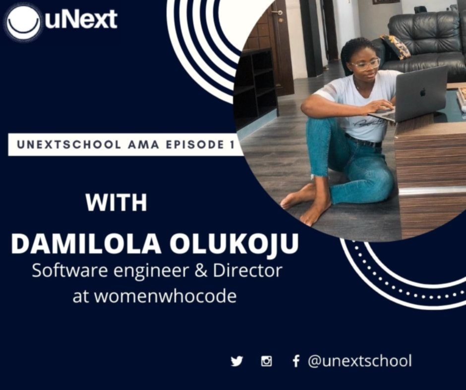 unextschool's tweet photo. Today we kick start Ask Me Anything (AMA) with unext student. Our guest speaker is @Damilola_koju https://t.co/K1Dbp9Y28h