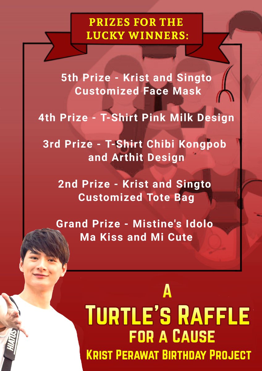 PerayaHazers Ph presents to you a Turtle's Raffle for a Cause, a Krist Perawat BdayProject.Take this chance to be the hero who helps ur real heroes in this time of pandemic.Everyone is invited to help but only Philippines' residents can join the raffle. #CherishWithKrist2020
