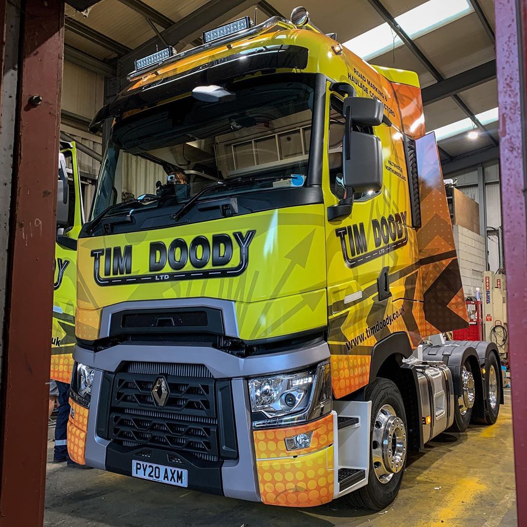 Using our MD-X material and gloss overlaminate, <a href="/topsignsltd/">Top Signs Ltd</a> completed this bright and colourful cab wrap for Tim Doody!