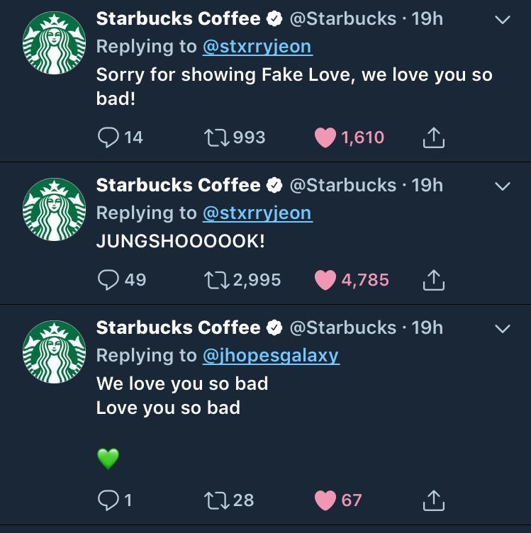 Starbucks did a wholea3s fanchant Ahahahahahahahaha