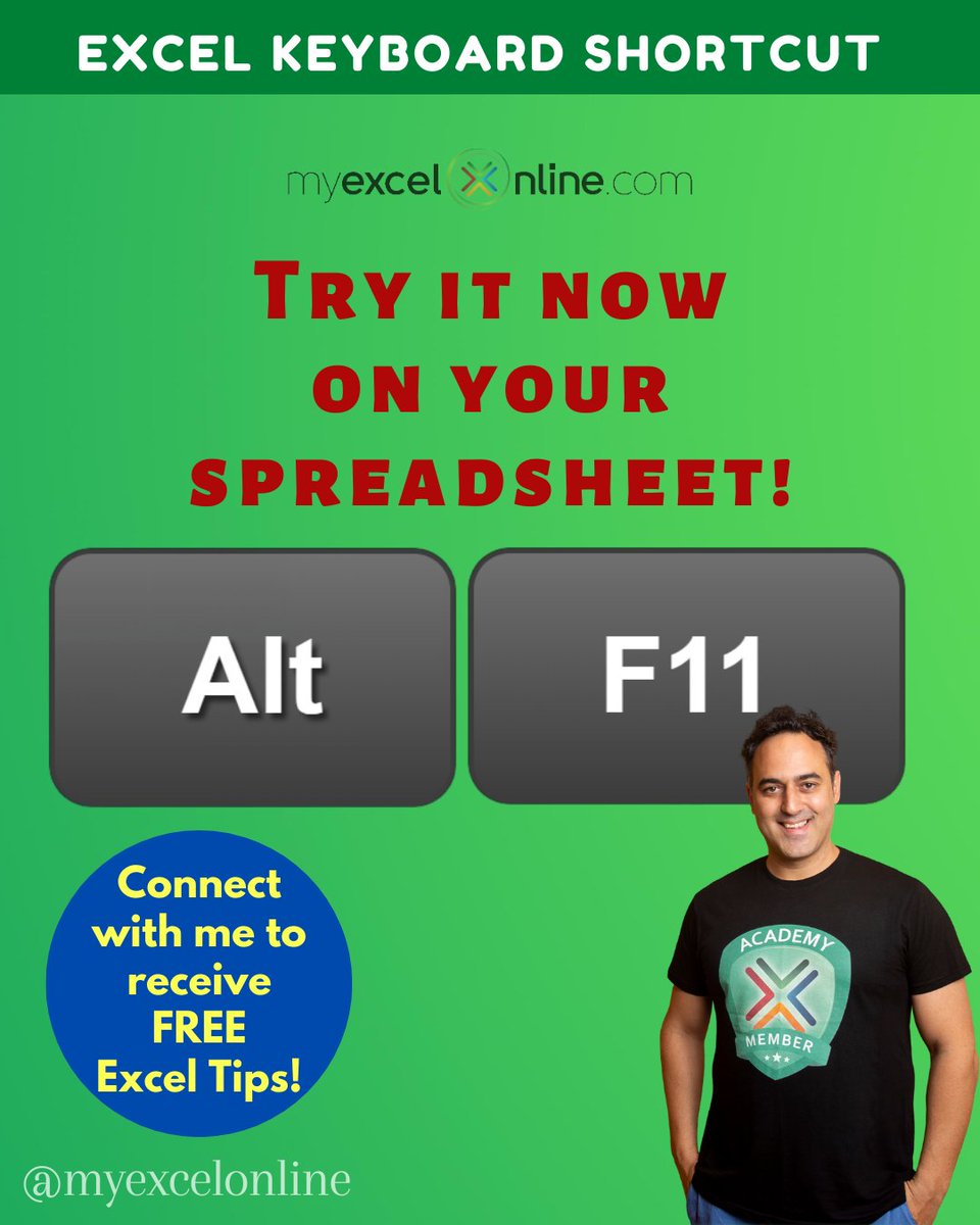 myexcelonline's tweet image. Here&apos;s an Excel shortcut that you can apply right away on your Excel Macros and VBA!

Try it now and work smarter!

#myexcelonline #excelhacks #excelforbeginners #exceltips #excelcourse #worksmarternotharder