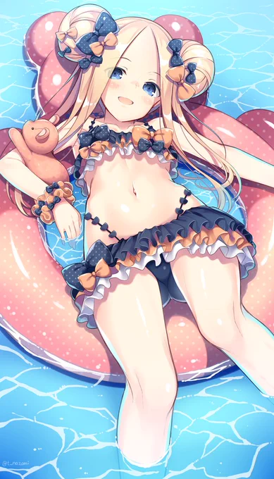 水着アビーちゃんほしい...っ。絵は去年描いた水着の('ω`) #FGO 