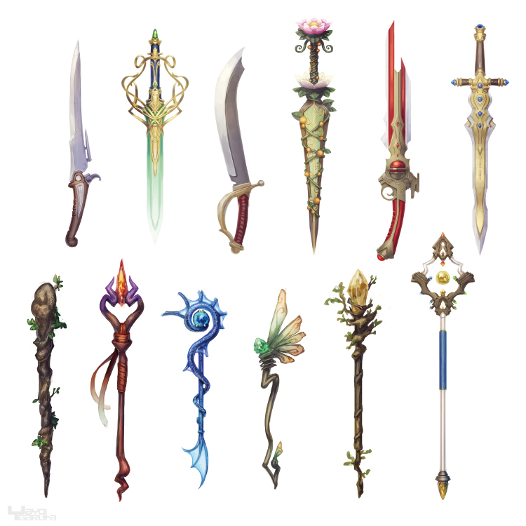 創作武器道具シリーズ こういうのも描いてます 弥生がるたのイラスト