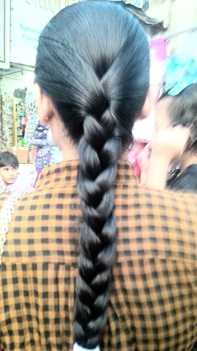After requesting a few learnt scholars here to provide some detail on the topic and seeing their busyness, I decided to post a thread on the braid of women based purely on what I heard from Shri Ramayana Pravachanam. The actual braid is made of 3 locks of hair. Img Src: Pintrst+