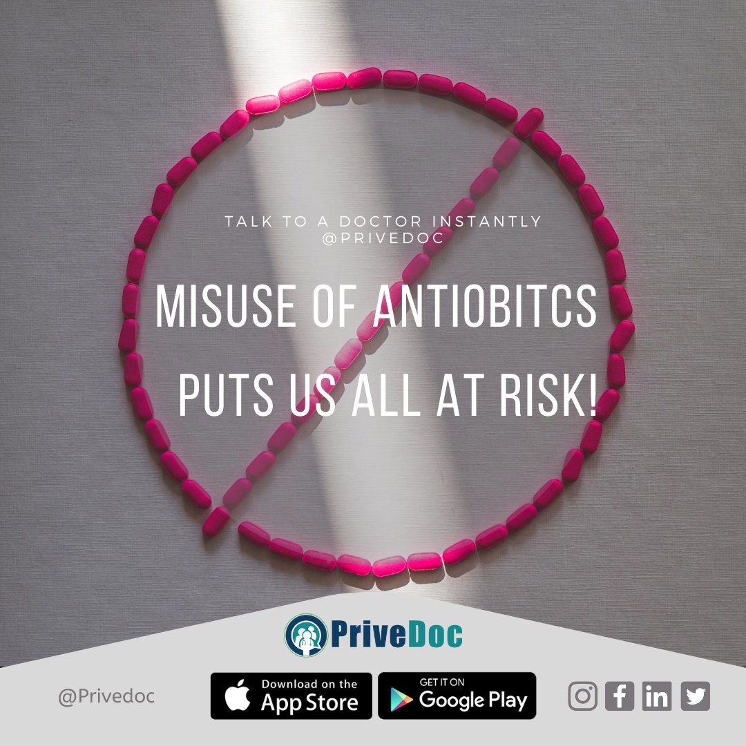 PriveDoc_Help's tweet image. Taking antibiotics when you don’t need them speeds up antibiotic resistence. Antibiotic resistant infections are more complex and harder to beat. 
Always seek a #privedoc healthcare professional before taking antibiotics.
#onlinedoctor #askawayhealth #nigeria #antibiotic #health