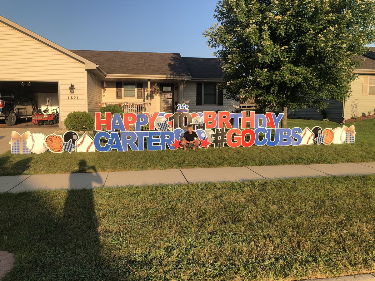jburto80's tweet photo. @Cubs It’s Carter’s 10th Birthday. We are celebrating in Blue n Red! #gocubs https://t.co/y4my34qsbh