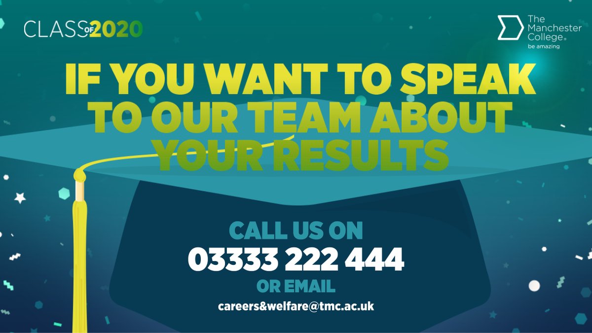 TheMcrCollege's tweet photo. A reminder to anyone who received their results yesterday, our Careers and Welfare team are here to support you in achieving your goals. If it's looking at routes to progression or understanding your grades, drop them an email or give them a call. https://t.co/hr4CSKNbgd