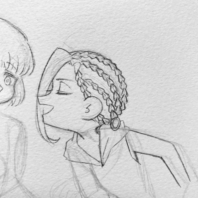 横顔描くの大好き 