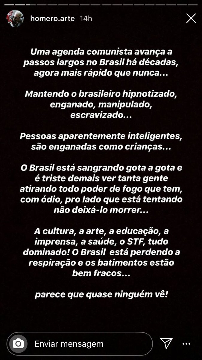 paiatrick's tweet photo. Mano... o Homero coração de “rua” acha que tem um plano comunista em andamento no Brasil a muitos anos e por isso o Brasil não vai pra frente... e que só Jesus é o caminho certo https://t.co/yrrQNeHXGn