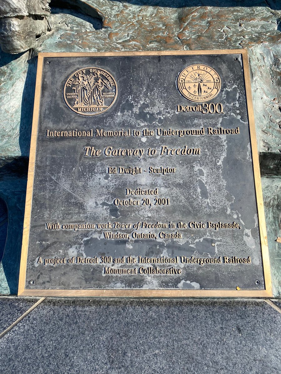  @BarnstormersUSA  #SignsAcrossAmerica  #UnitedForBiden  #WeWantJoe  @natkatsal Being so close to Canada, Detroit was also a hub for the underground railroad. Commemorated on the banks of the Detroit River is this wonderful international tribute to those efforts.