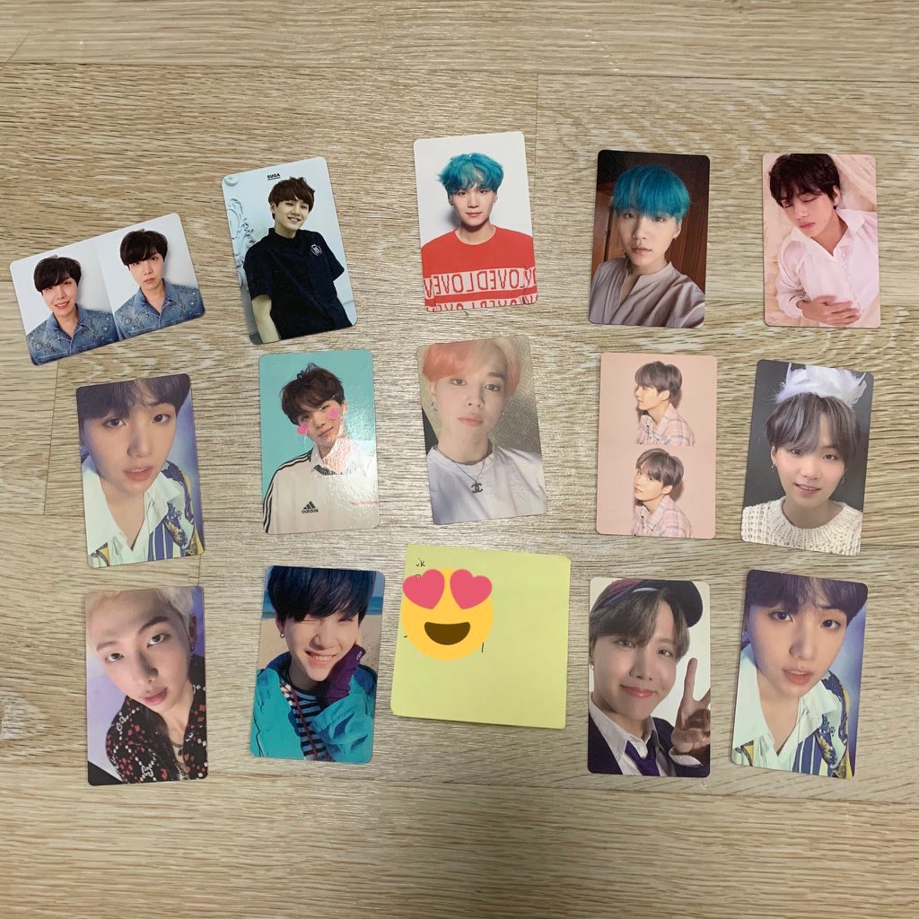 📌Photocards
- good condition 
- 350php each excpet for mots:7 - 400php

☁️bts namjoon seokjin yoongi hoseok jimin taehyung jungkook pc

DOP: September 5
ETA: 2nd-3rd week of September