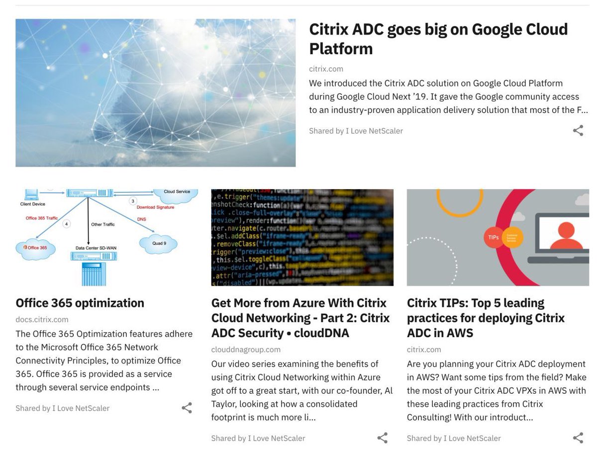 This weeks #IloveNetScaler brings you the latest Citrix Networking portfolio news inc a focus on the #security, #management and #optimisation of your #network. 
#Azure #0365Optimisation #CitrixADC #AWS #googlecloudplatform #ADM #ddosattack ilovenetscaler.com